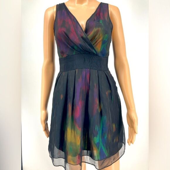 Anthropologie:Pins and Needles Shiffon Rainbow Mini Dress Size 2 - Picture 1 of 9